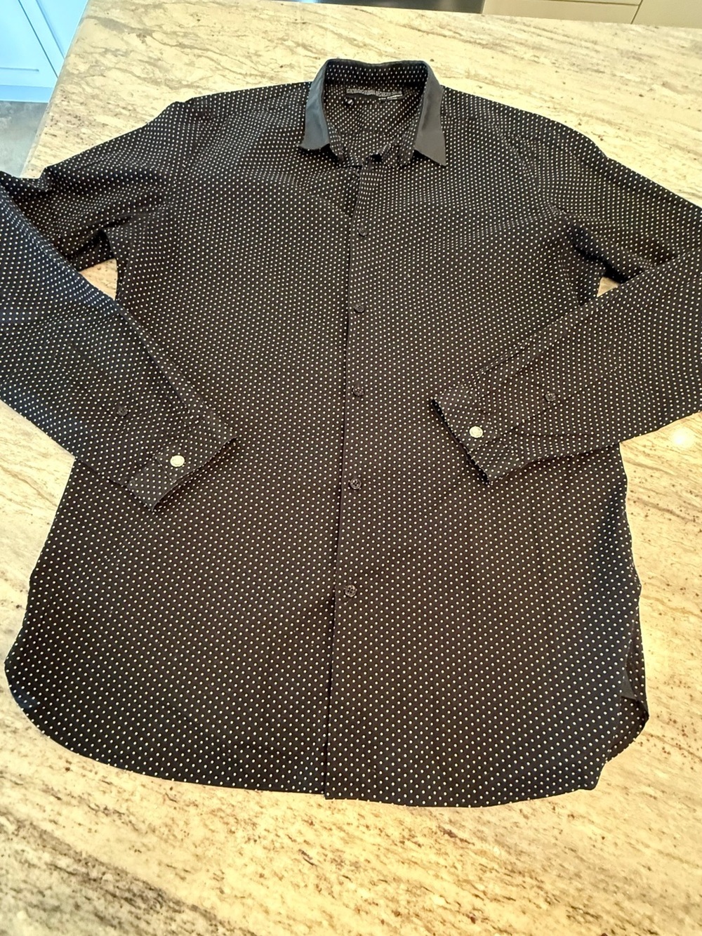 The kooples man Black Micro Dot Button-Up Shirt size M